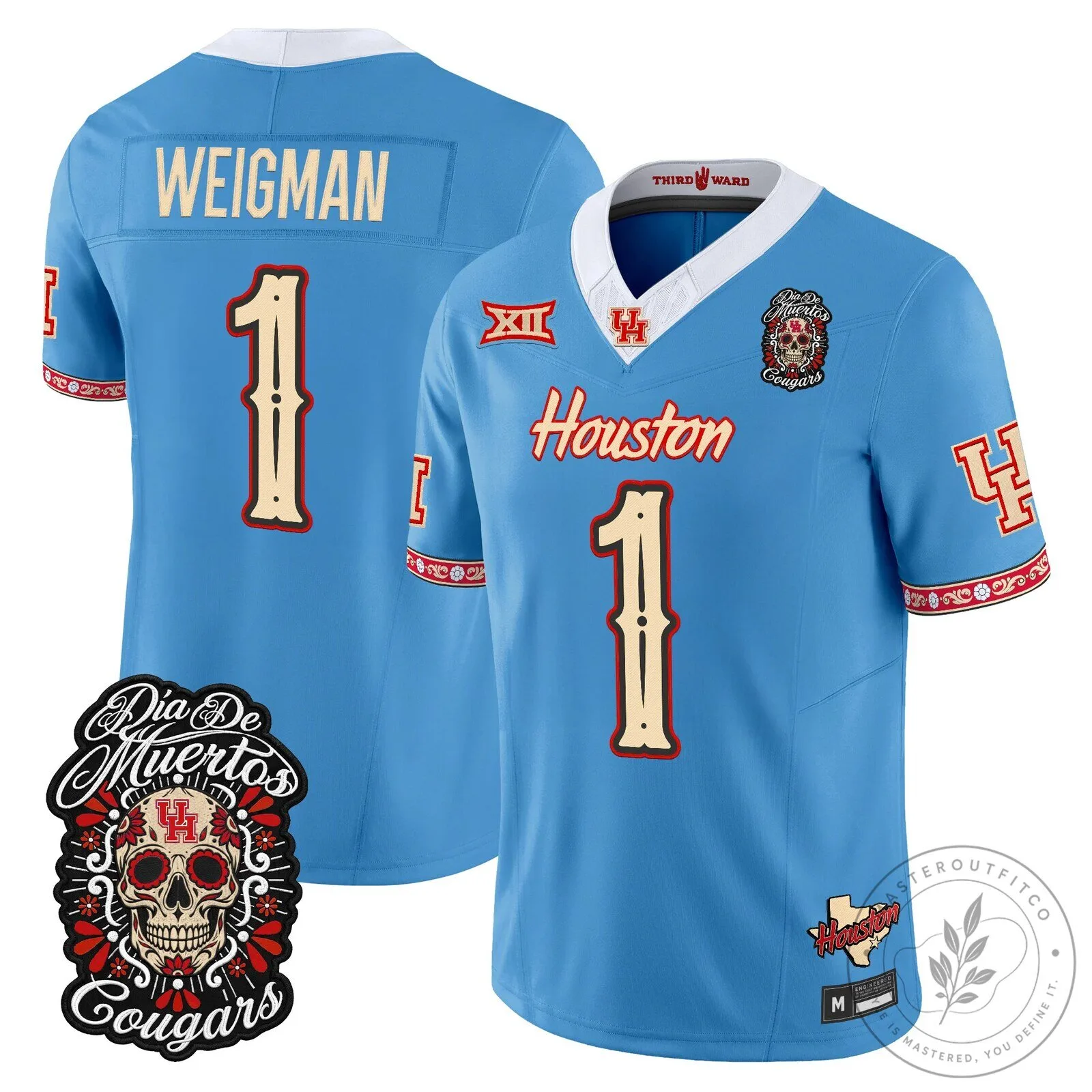 Houston Cougars Football Día de los Muertos Limited Edition Jersey 1 Houston Cougars Football Día de los Muertos Limited Edition Jersey