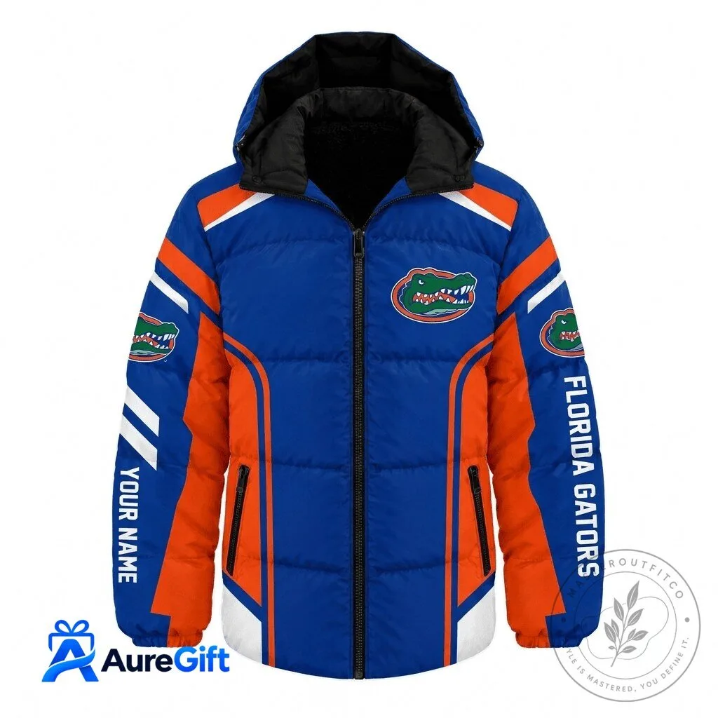 Florida Gators NCAA Custom Name Waterproof Thickened Down Jacket