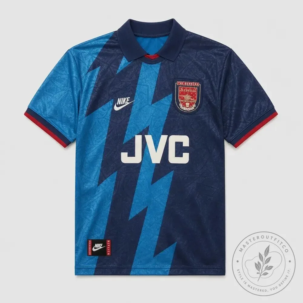 Arsenal FC 1995-1996 Away Kit Nike JVC Football Jersey