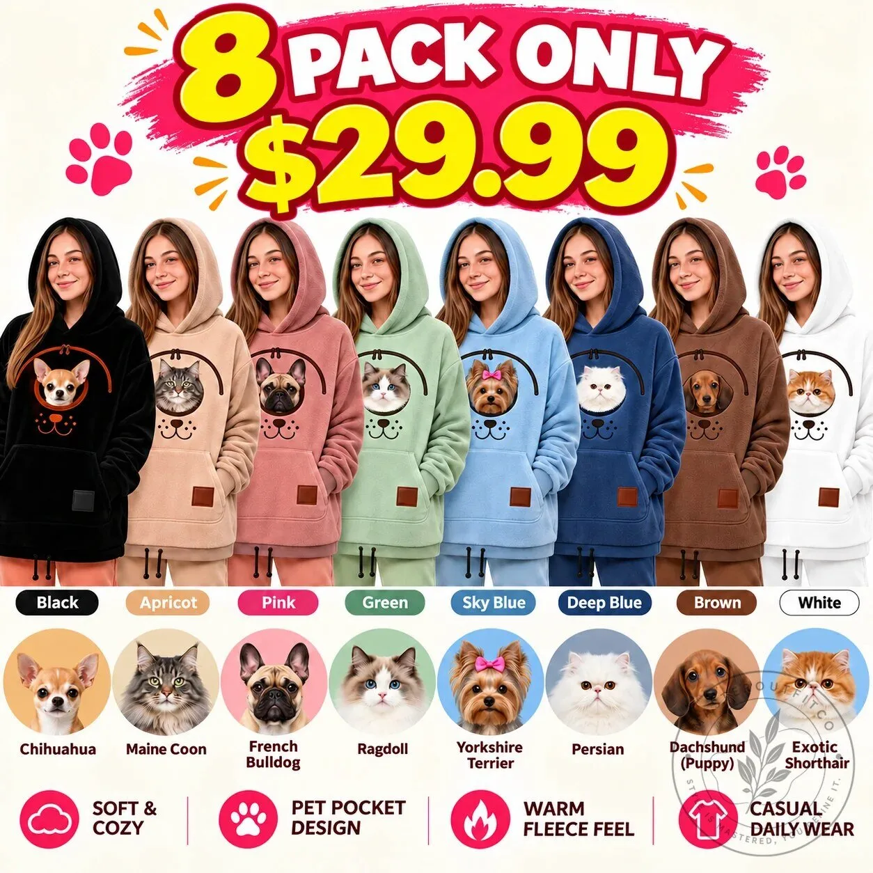 Pet Carrier Hoodie with Front Pocket