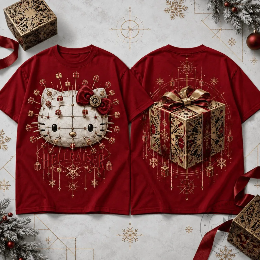 Hellraiser Hello Kitty Cursed Christmas Gift Red T-Shirt Hellraiser Hello Kitty Cursed Christmas Gift Red T-Shirt