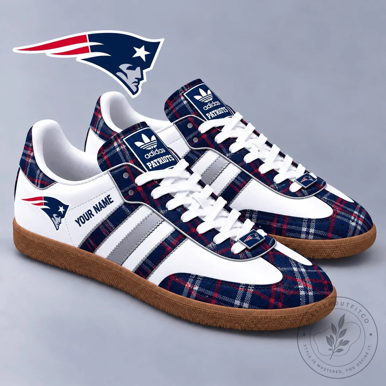 New England Patriots Plaid Pattern Team Logo Shoes