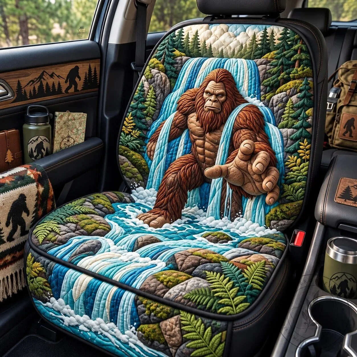 Bigfoot Waterfall Quilted Car Seat Cover Protector
