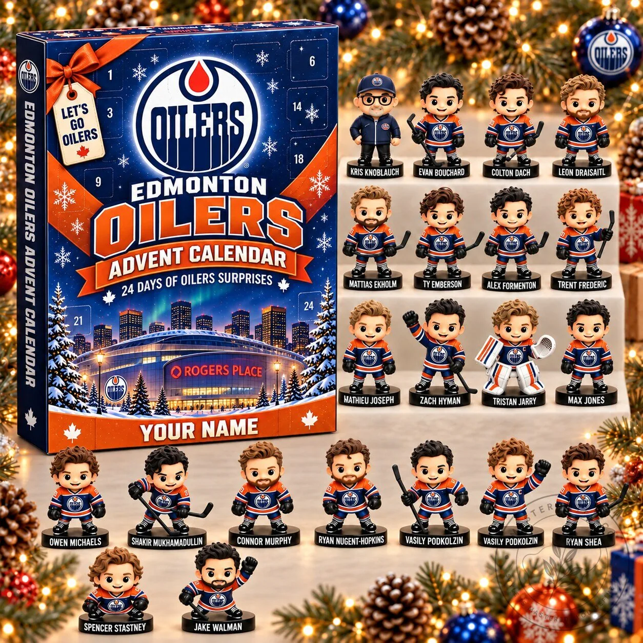Edmonton Oilers NHL 24 Days of Surprises Advent Calendar with Mini Figurines