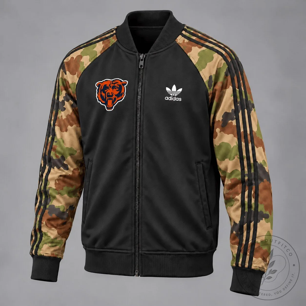 Chicago Bears Camouflage Adidas Track Jacket NFL Football Fan Apparel 2 Chicago Bears Camouflage Adidas Track Jacket NFL Football Fan Apparel