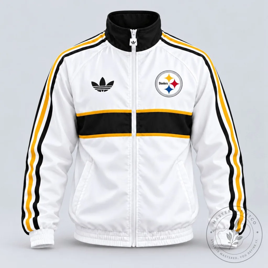 Pittsburgh Steelers Vintage Heritage Triple Stripe Full-Zip Track Jacket Pittsburgh Steelers Vintage Heritage Triple Stripe Full-Zip Track Jacket