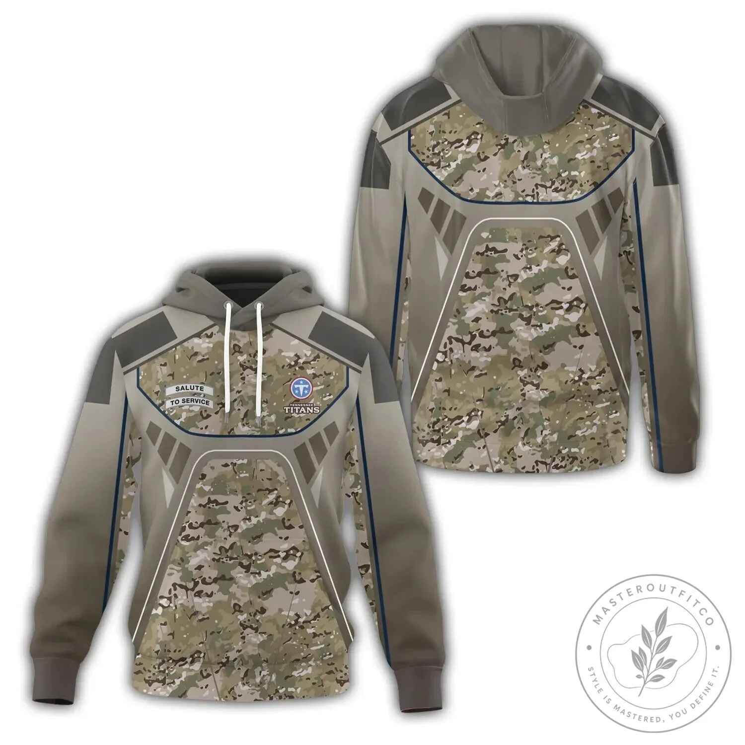 Camouflage Military-Style Hoodie for Tennessee Titans Salute to Service Fans