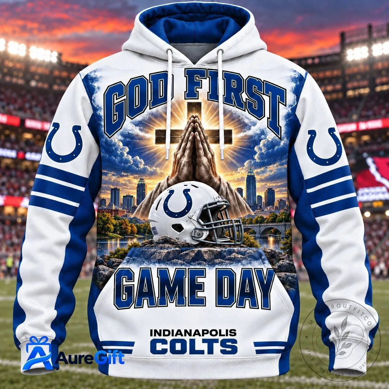 Indianapolis Colts God First Game Day Football Fan Hoodie