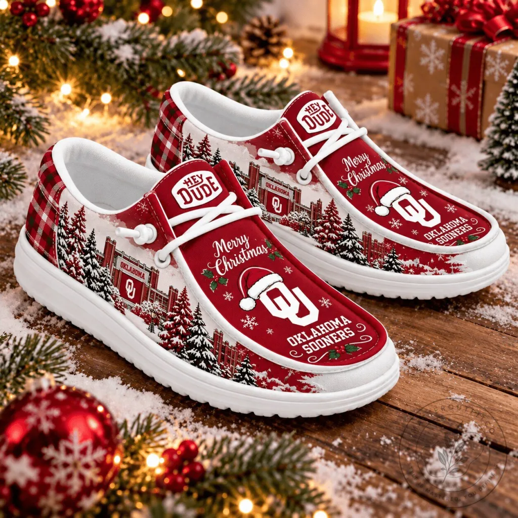 Oklahoma Sooners Merry Christmas Holiday Hey Dude Shoes Oklahoma Sooners Merry Christmas Holiday Hey Dude Shoes