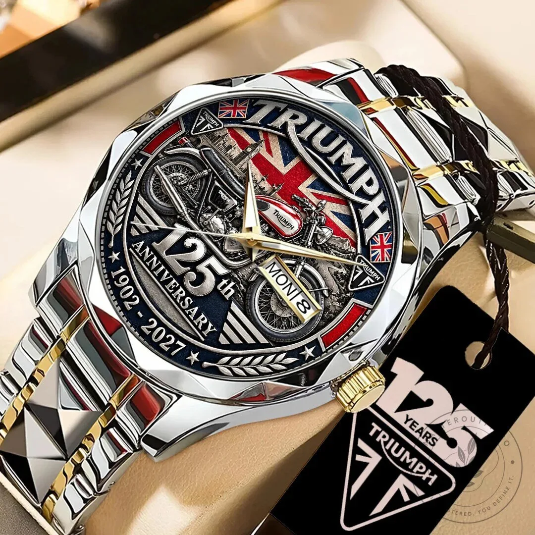Luxury Quartz Watch for Triumph Motorcycles' 125th Anniversary