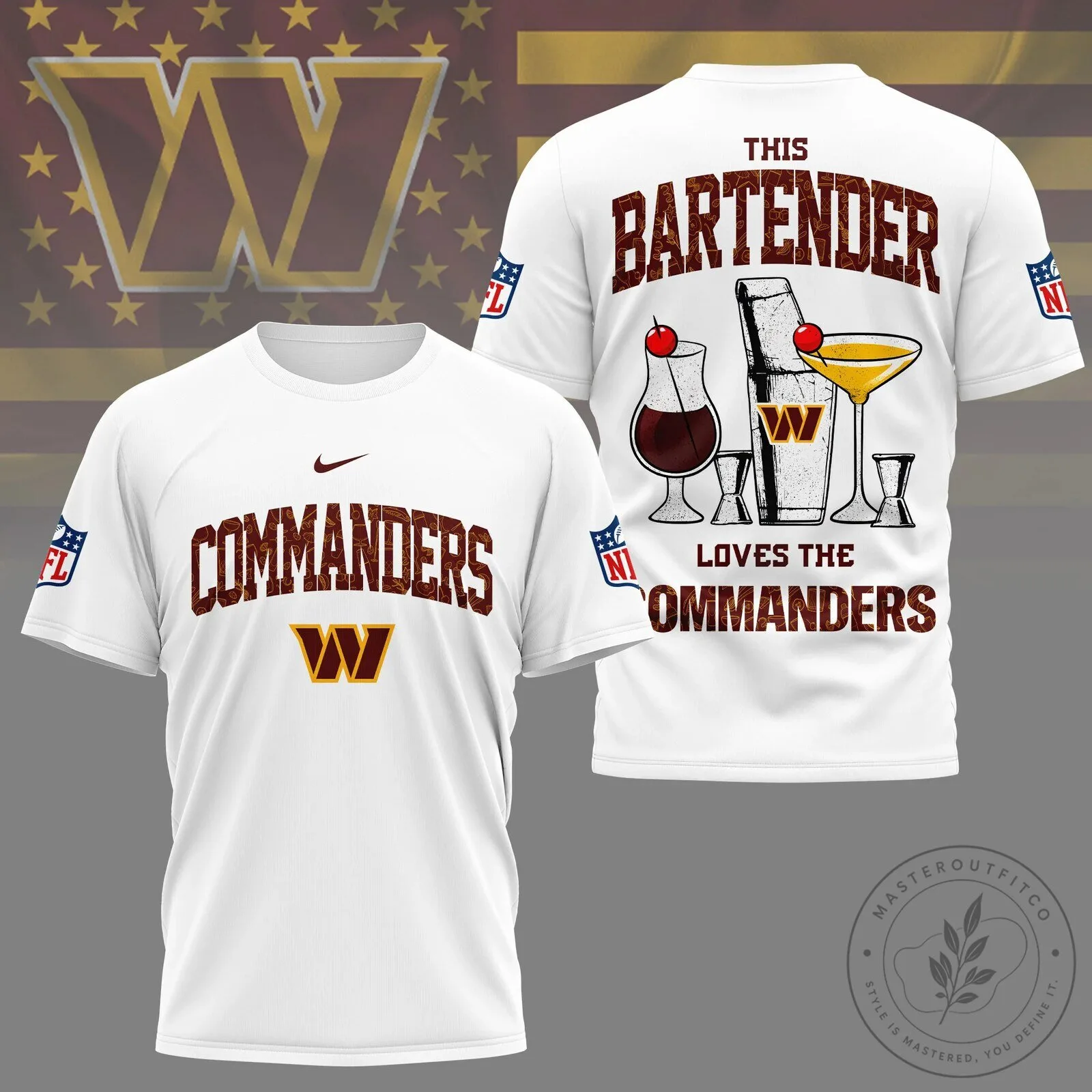Washington Commanders NFL Fan Shirt Bartender Loves The Commanders T-Shirt