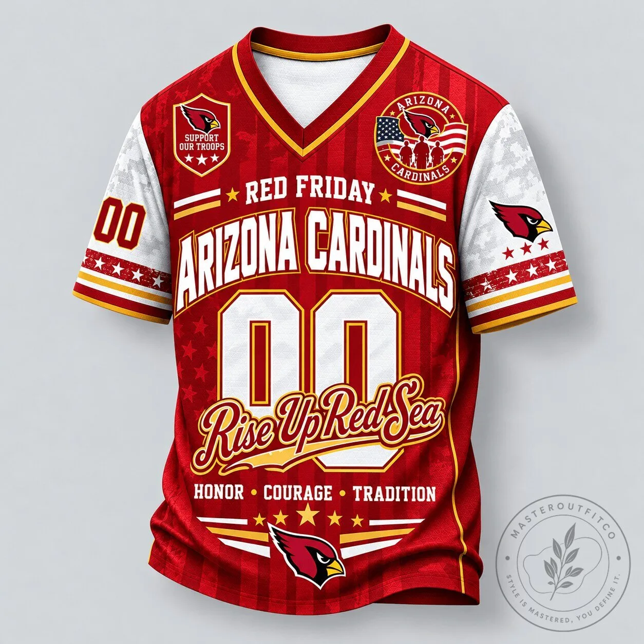 Arizona Cardinals Red Friday Support Our Troops Honor Courage Tradition Football Jersey 5 Arizona Cardinals Red Friday Support Our Troops Honor Courage Tradition Football Jersey