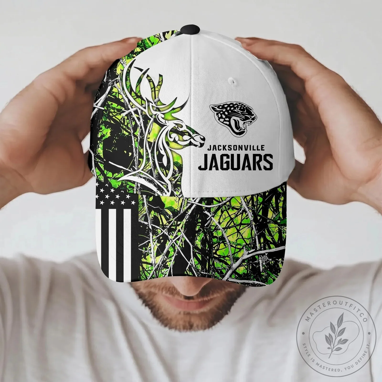 Jacksonville Jaguars Camouflage Deer Hunting American Flag Cap Hat 11 Jacksonville Jaguars Camouflage Deer Hunting American Flag Cap Hat