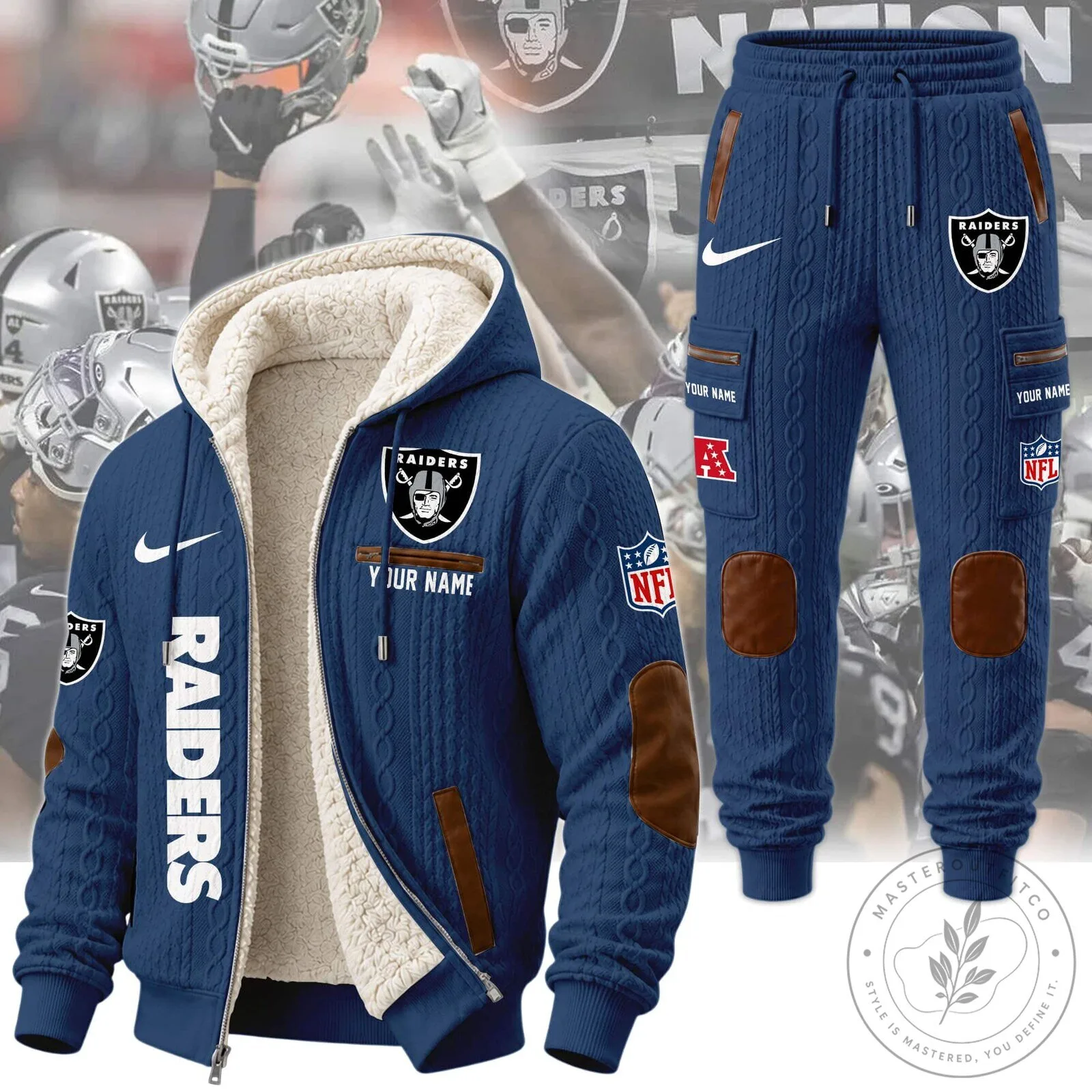 Las Vegas Raiders Personalized Sherpa Lined Hoodie and Sweatpants Set 28 Las Vegas Raiders Personalized Sherpa Lined Hoodie and Sweatpants Set