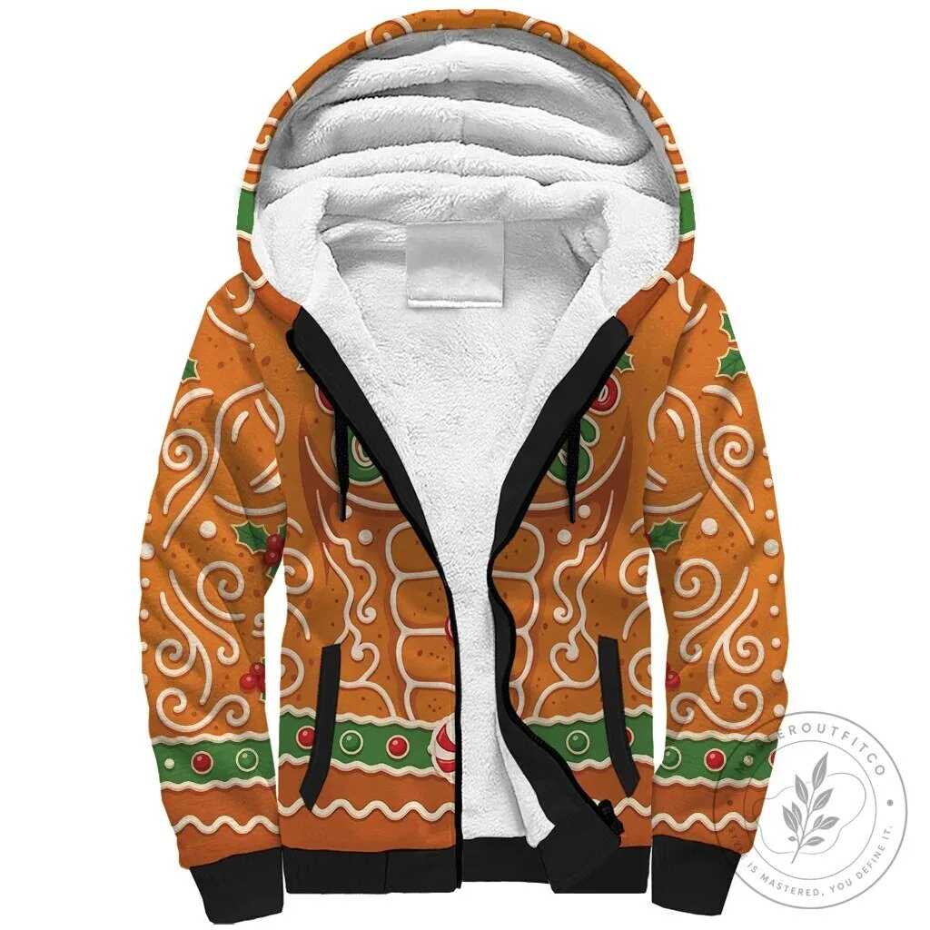 Funny Christmas Gingerbread Man Sherpa Lined Full Zip Hoodie 13 Funny Christmas Gingerbread Man Sherpa Lined Full Zip Hoodie