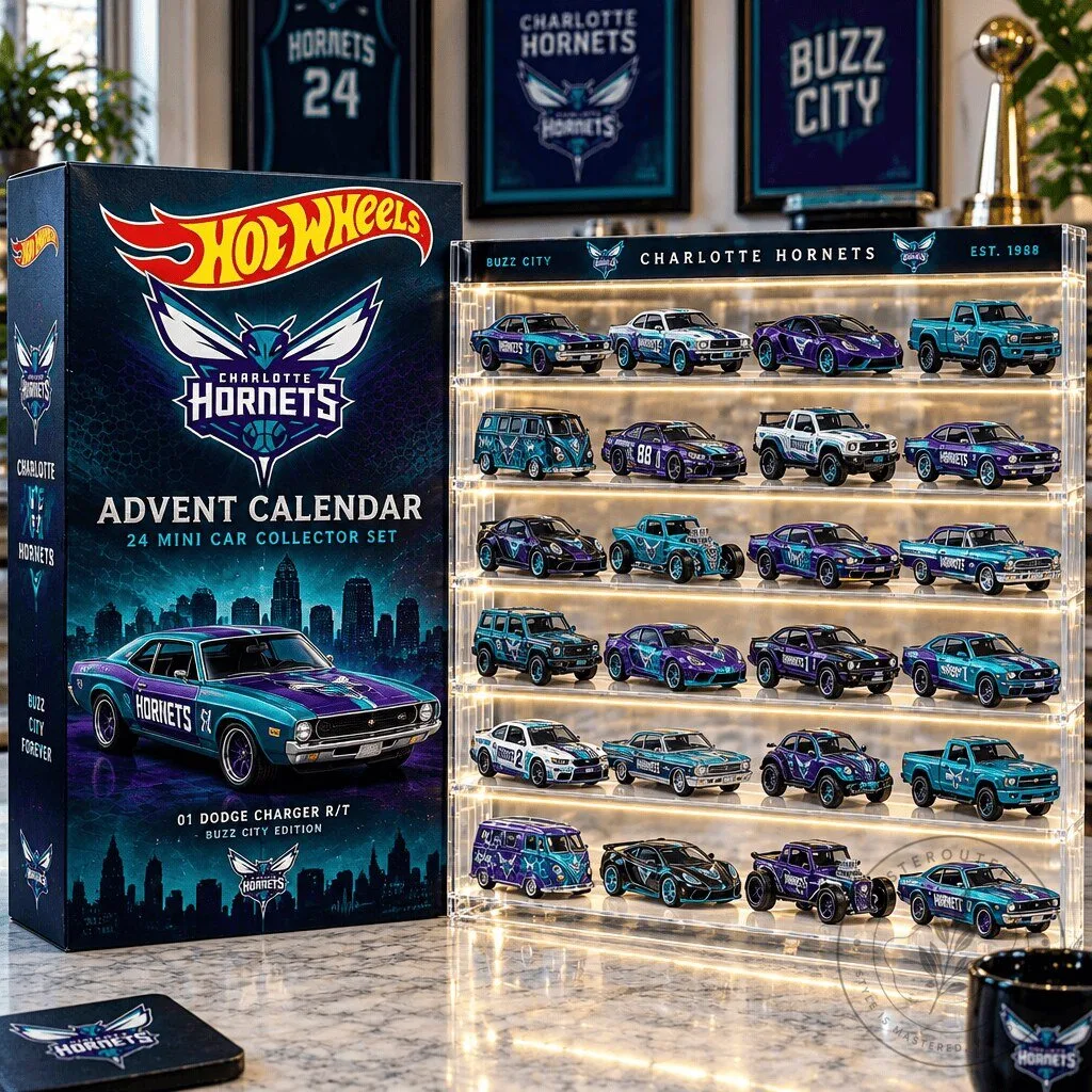 Charlotte Hornets Hot Wheels 24 Mini Car Collector Set Advent Calendar