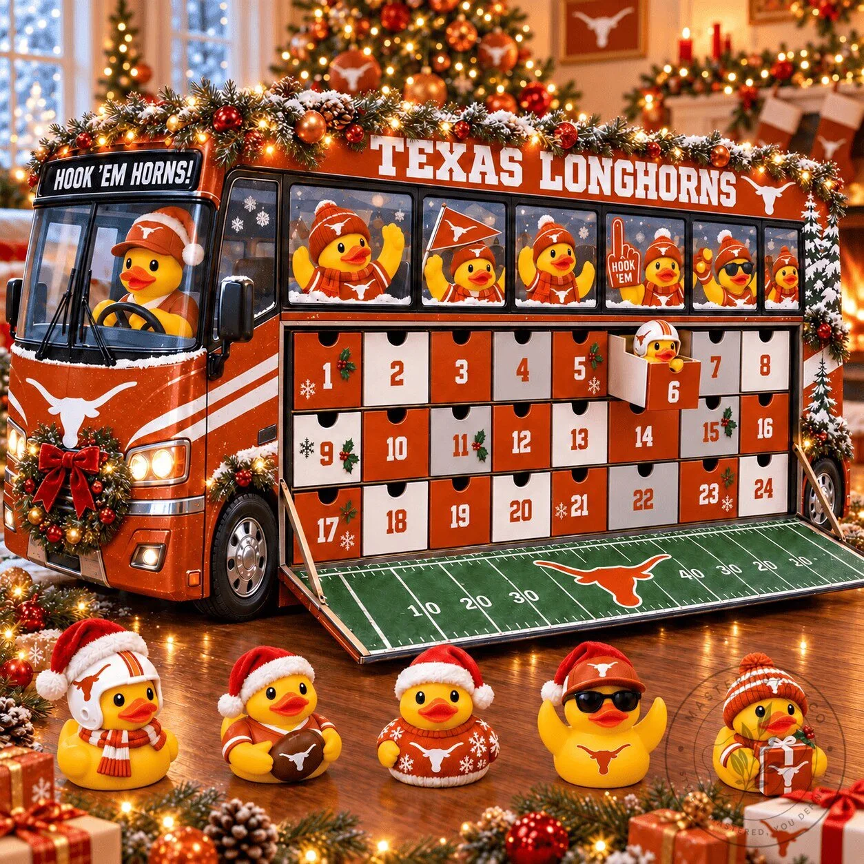 Texas Longhorns Christmas Advent Calendar with Rubber Ducks