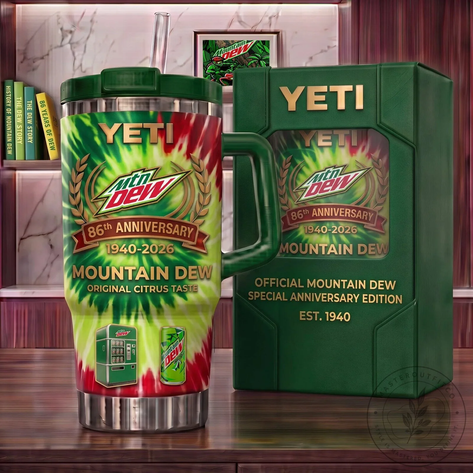 Mountain Dew 86th Anniversary Yeti Tumbler with Handle