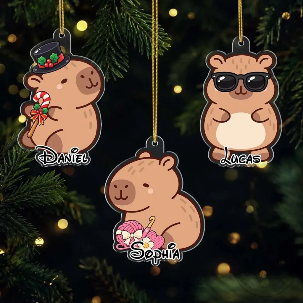 Personalized Capybara Christmas Tree Ornament Personalized Capybara Christmas Tree Ornament