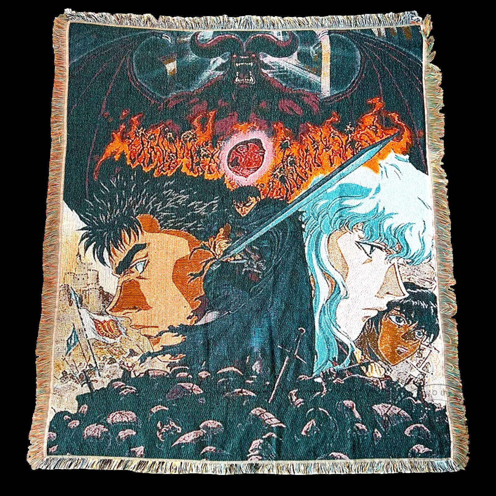Berserk Anime Guts Griffith Eclipse Throw Blanket