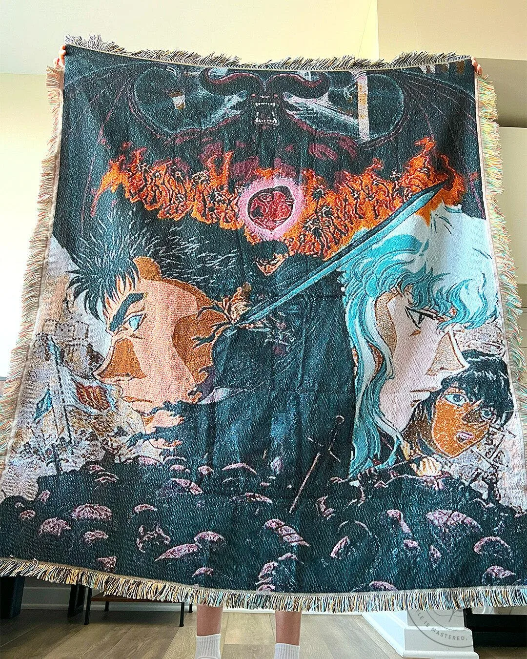 Berserk Anime Guts Griffith Eclipse Throw Blanket 13 Berserk Anime Guts Griffith Eclipse Throw Blanket