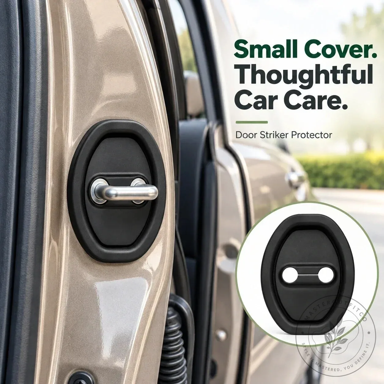 Car Door Striker Protector Cover Self-Adhesive Silicone Guard