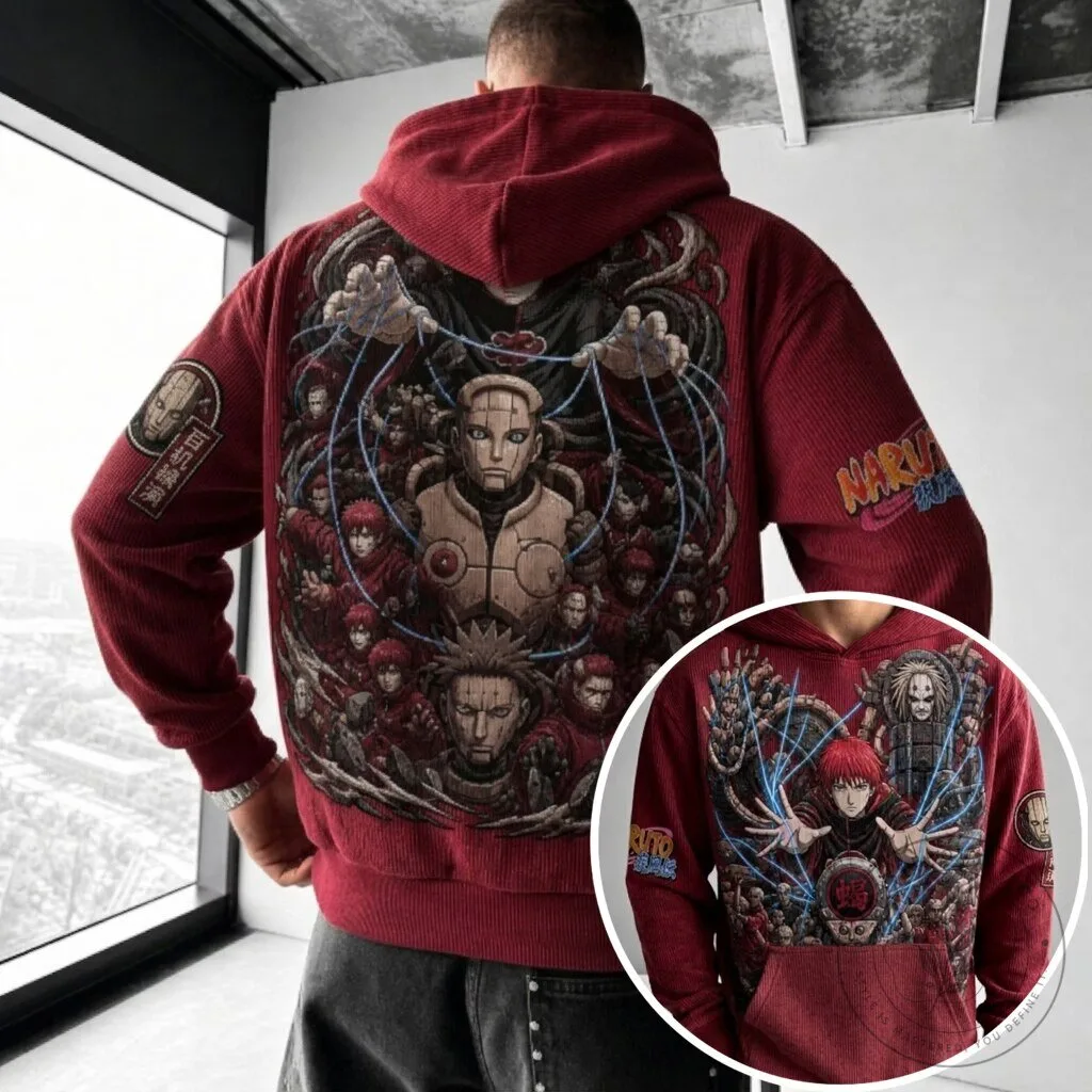 Naruto Shippuden Akatsuki Sasori Anime Manga Corduroy Hoodie 3 Naruto Shippuden Akatsuki Sasori Anime Manga Corduroy Hoodie
