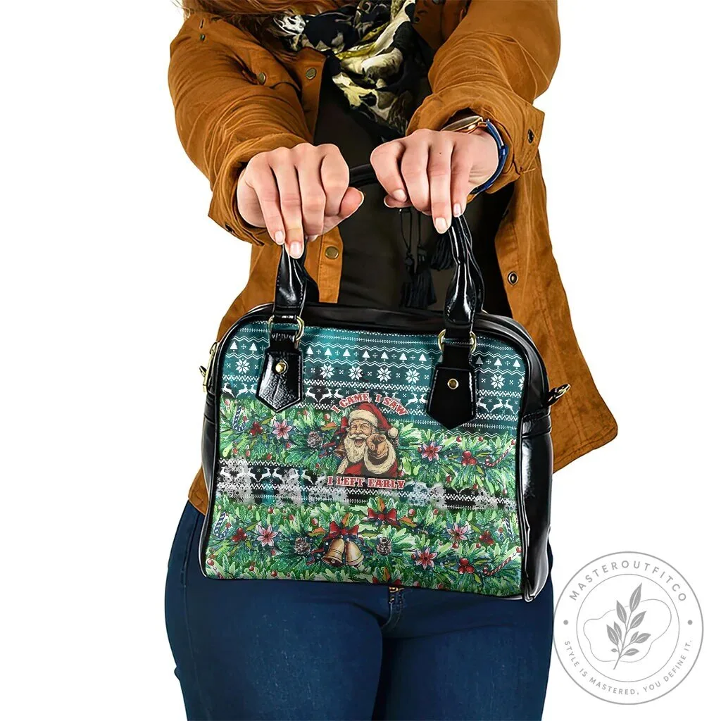 Funny Santa Claus Christmas Holiday Shoulder Handbag for Women