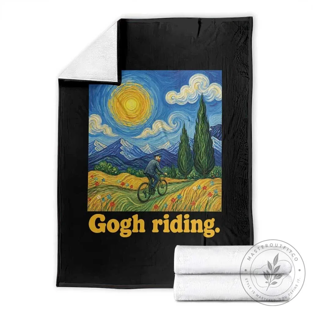Classic Rock Music Lover Crystal Glass Ornament I May Be Old But I Got To See All The Cool Bands 5 Van Gogh Riding Bicycle Funny Cycling Art Bike Lover Fleece Blanket