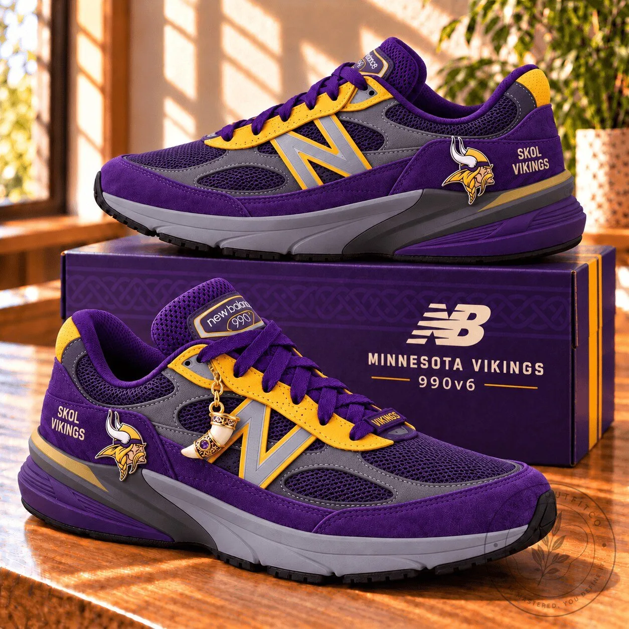 Minnesota Vikings New Balance 990v6 Skol Vikings Purple and Gold Sneakers