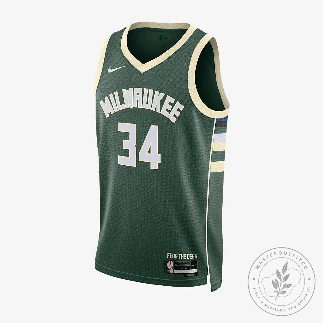 Giannis Antetokounmpo Milwaukee Bucks Green Icon Edition Swingman Jersey