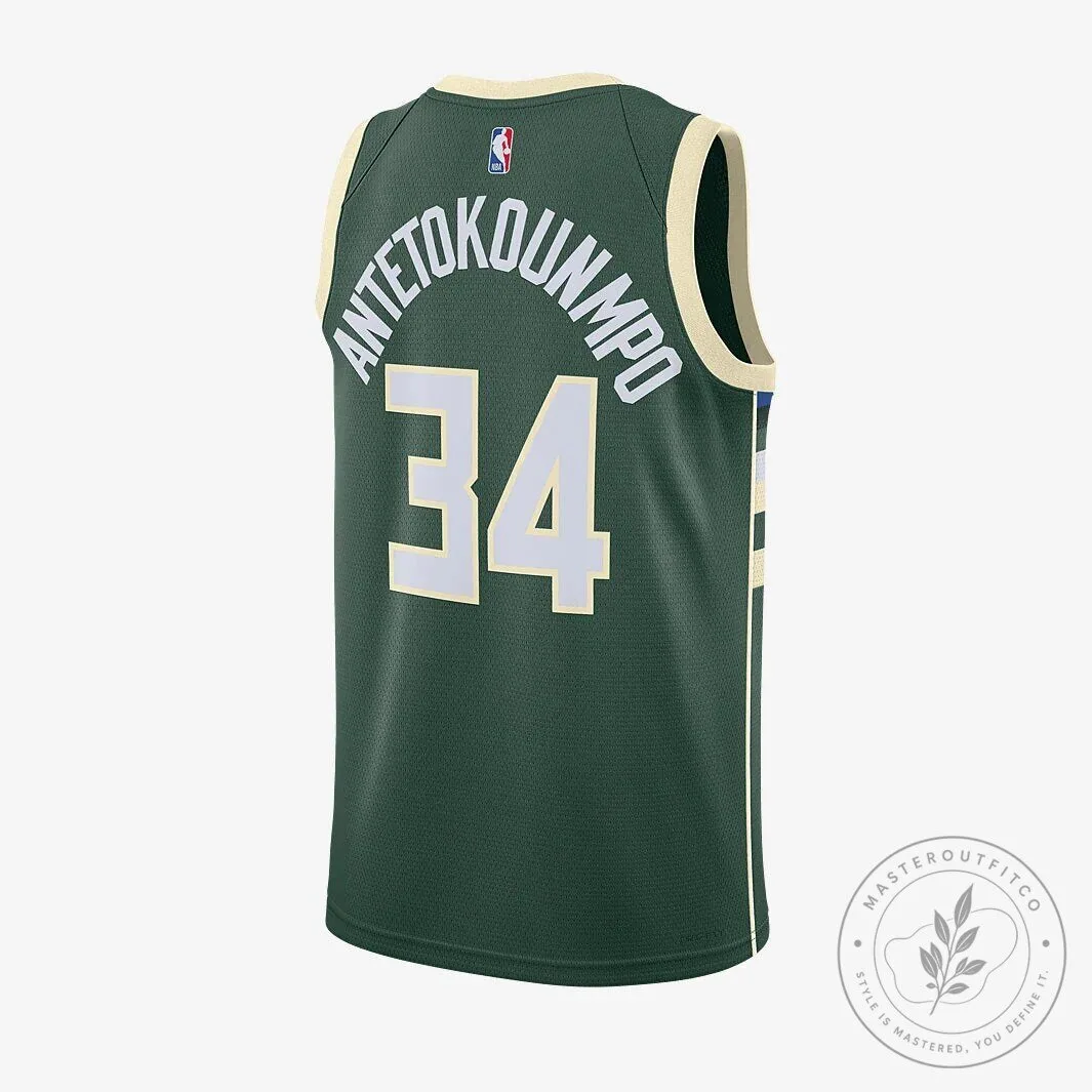 Giannis Antetokounmpo Milwaukee Bucks Green Icon Edition Swingman Jersey 9 Giannis Antetokounmpo Milwaukee Bucks Green Icon Edition Swingman Jersey