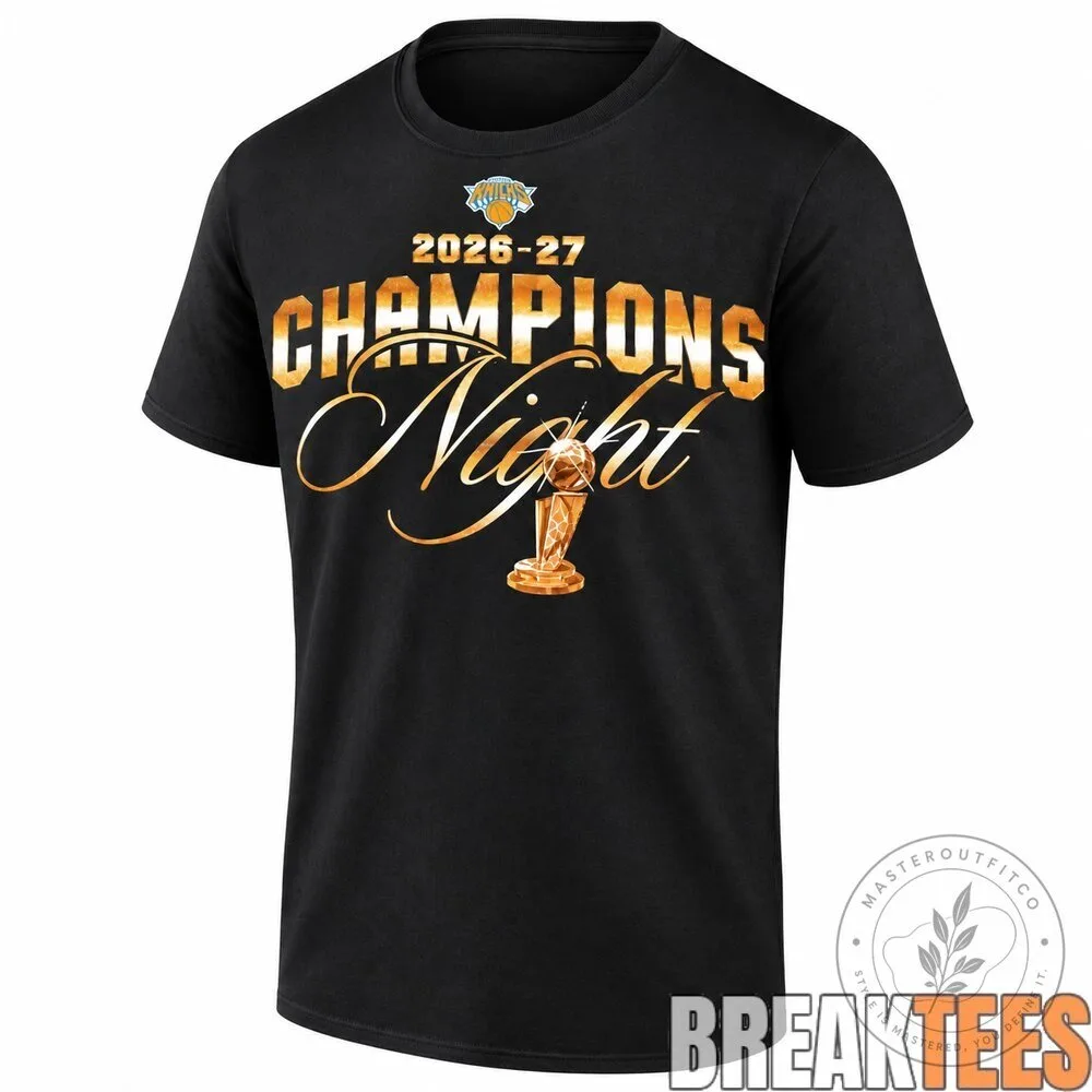 New York Knicks 2026-2027 Champions Night Blue T-Shirt 6 New York Knicks 2026-2027 Champions Night Blue T-Shirt