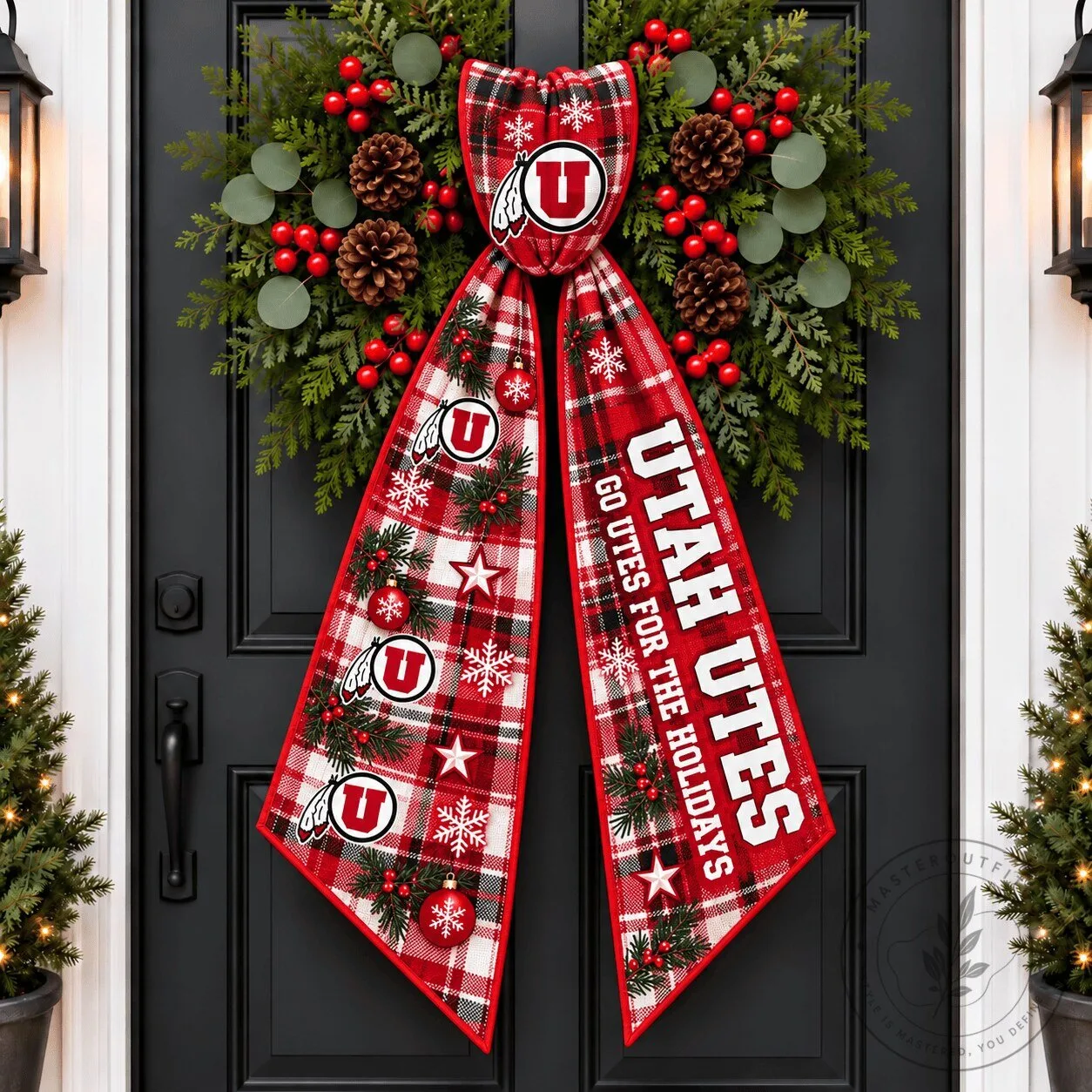 Utah Utes Christmas Wreath Sash Holiday Decoration