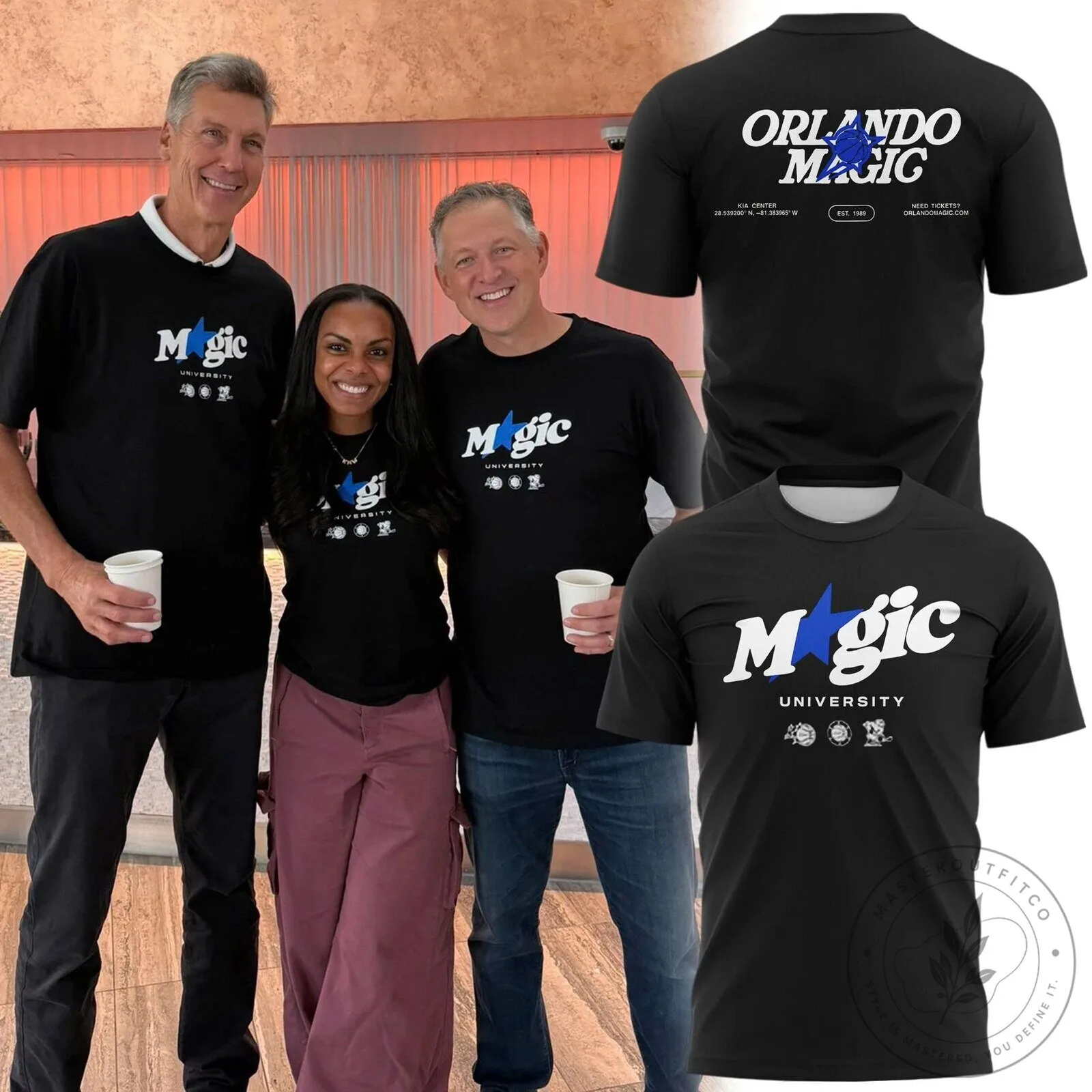 Orlando Magic University Basketball Team Black Graphic Print T-Shirt