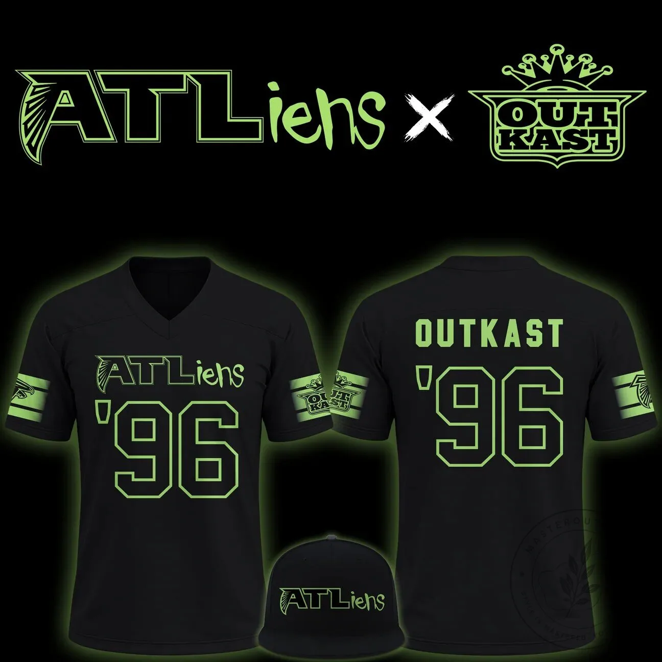 Outkast ATLiens 1996 Atlanta Falcons Football Team Black Fan Jersey