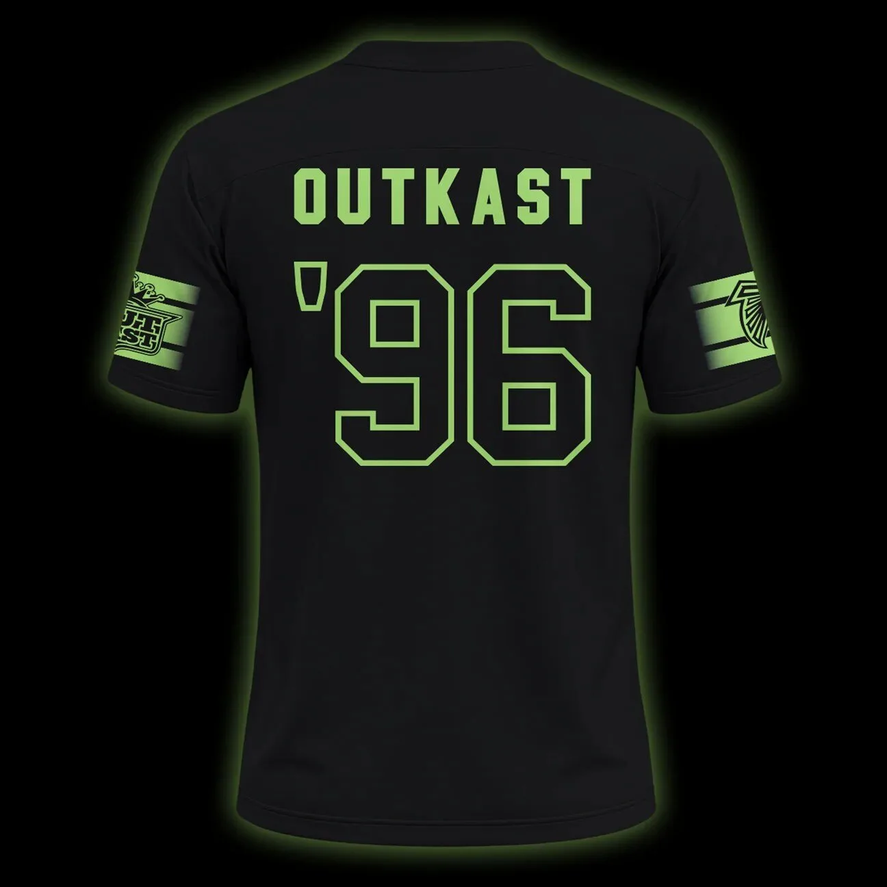 Outkast ATLiens 1996 Atlanta Falcons Football Team Black Fan Jersey 10 Outkast ATLiens 1996 Atlanta Falcons Football Team Black Fan Jersey