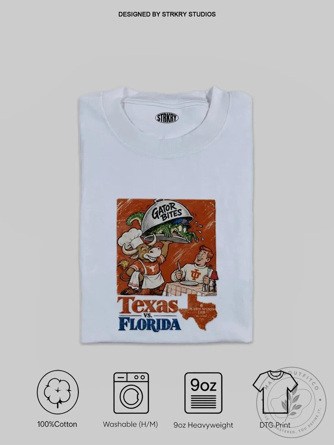 Texas Vs Florida Gator Bites Austin Sports Club Distressed T-Shirt