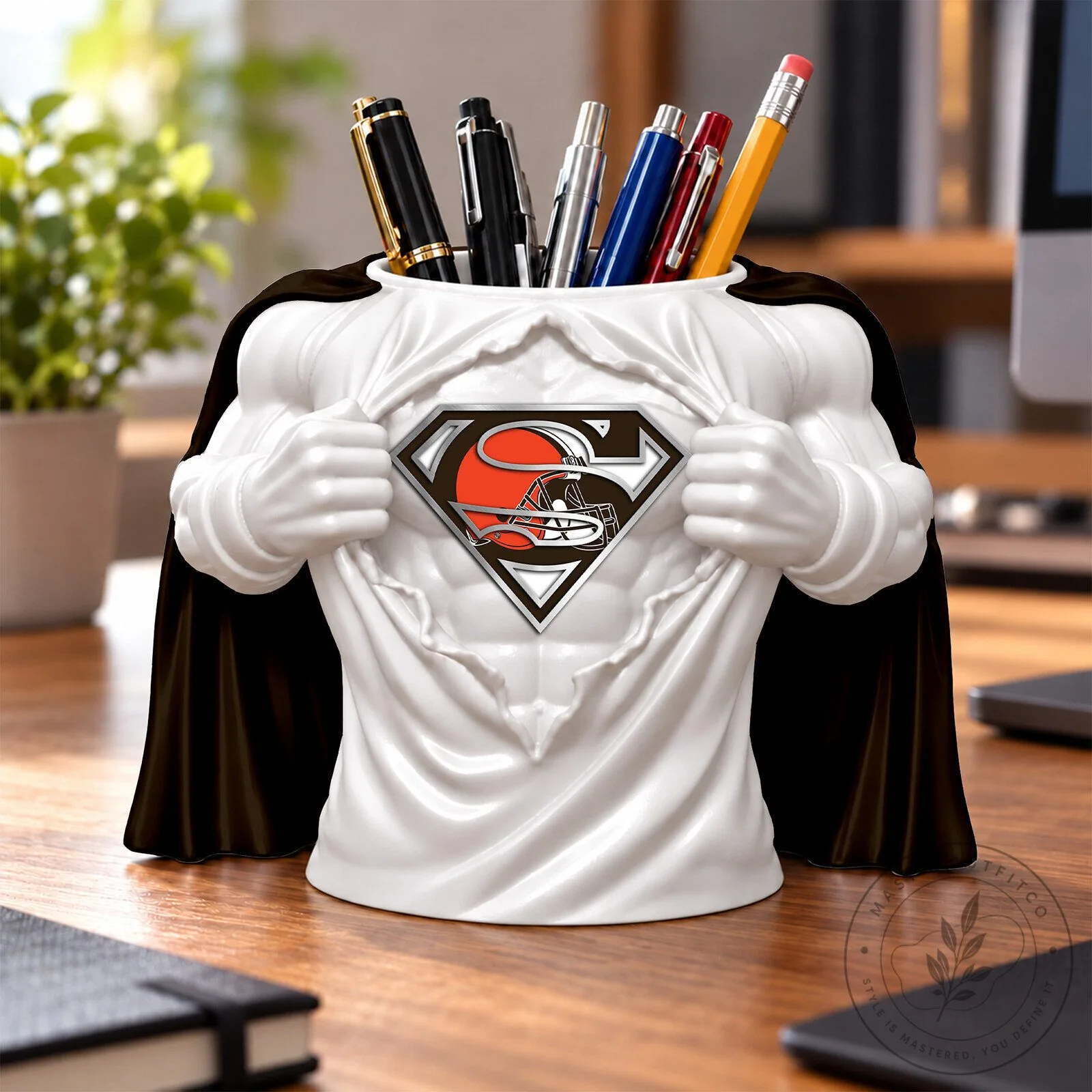 Cleveland Browns Superman Logo Desk Pen and Pencil Holder Organizer