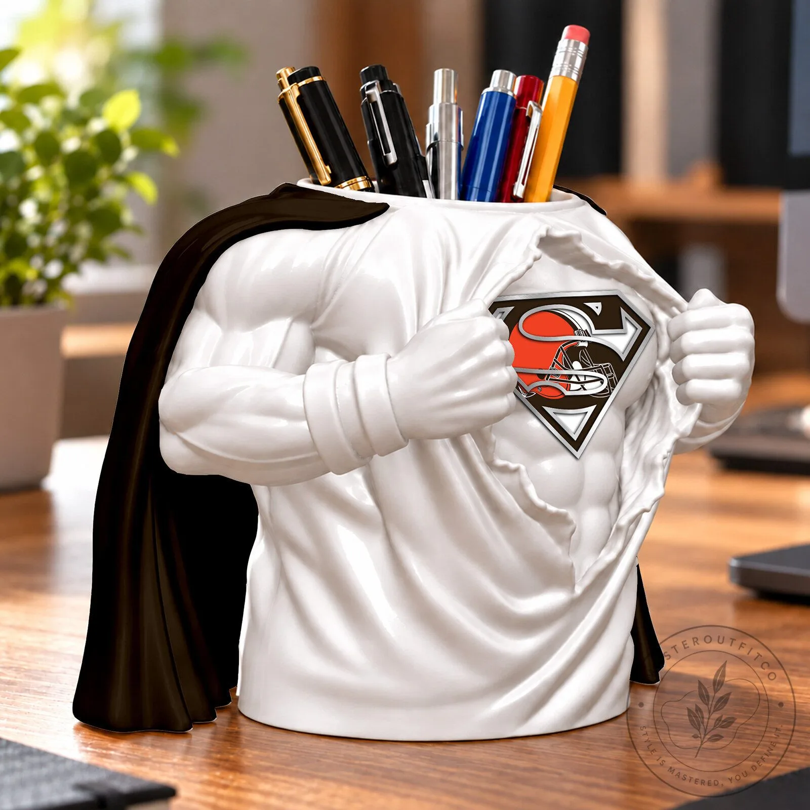 Cleveland Browns Superman Logo Desk Pen and Pencil Holder Organizer 7 Cleveland Browns Superman Logo Desk Pen and Pencil Holder Organizer