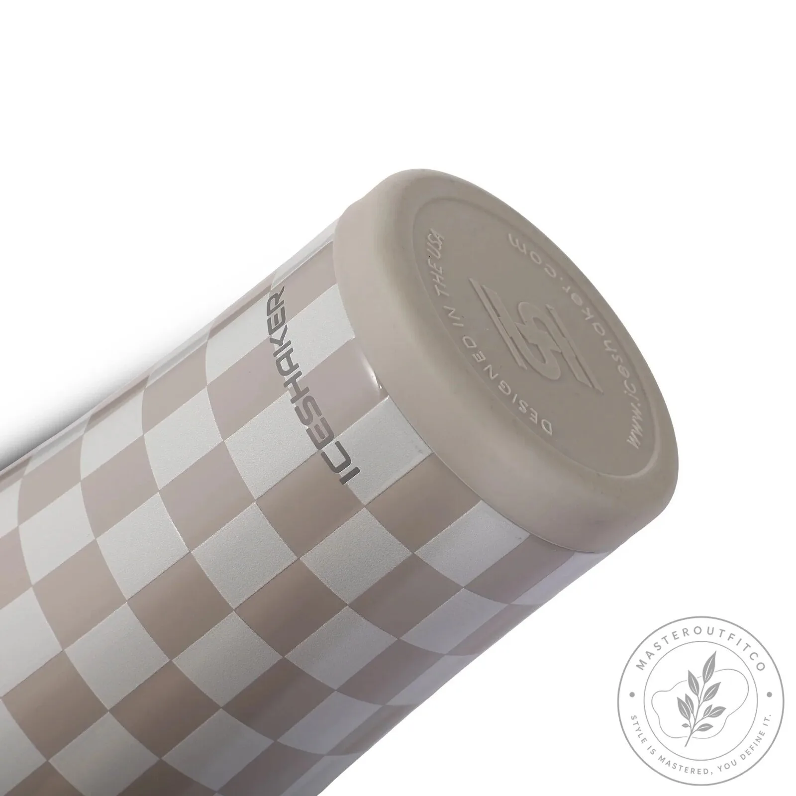 Checkered Pattern Insulated Stainless Steel Tumbler with Handle 19 Checkered Pattern Insulated Stainless Steel Tumbler with Handle